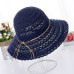 2017 summer fashion Foldable Cotton Beach bow sun hats for Women Fashion Design Women Beach Sun Hat Foldable Brimmed Straw Hat