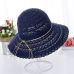 2017 summer fashion Foldable Cotton Beach bow sun hats for Women Fashion Design Women Beach Sun Hat Foldable Brimmed Straw Hat