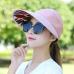 2018 Hot 1PCS women summer Sun Hats pearl packable sun visor hat with big heads wide brim beach hat UV protection female cap