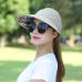 2018 Hot 1PCS women summer Sun Hats pearl packable sun visor hat with big heads wide brim beach hat UV protection female cap