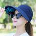 2018 Hot 1PCS women summer Sun Hats pearl packable sun visor hat with big heads wide brim beach hat UV protection female cap