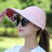 2018 Hot 1PCS women summer Sun Hats pearl packable sun visor hat with big heads wide brim beach hat UV protection female cap