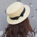 2018 Hot Summer Women's Boater Beach Hat Female Casual Panama Hat Lady Brand Classic Flat Bowknot Straw Sun Hat Women Fedora