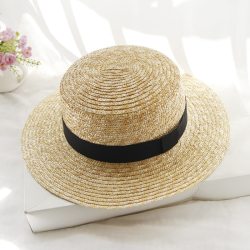 2018 Hot Summer Women's Boater Beach Hat Female Casual Panama Hat Lady Brand Classic Flat Bowknot Straw Sun Hat Women Fedora