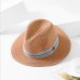 2018 New Summer Panama Hat For Women Black Ribbon Straw Hat Fashion Lady Church Caps Beach Sun Hat