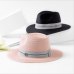 2018 New Summer Panama Hat For Women Black Ribbon Straw Hat Fashion Lady Church Caps Beach Sun Hat