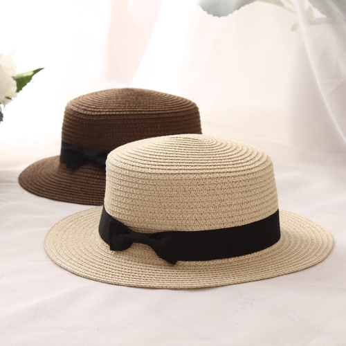 2019 Hot Parent-child Sun Hat Cute Children Sun Hats Bow Hand Made Women Straw Cap Beach Big Brim Hat Casual Glris Summer Cap