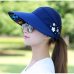 2019 New Foldable women summer beach Sun Hats pearl packable Adult sun visor hat big heads wide brim UV protection female cap