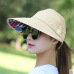 2019 New Foldable women summer beach Sun Hats pearl packable Adult sun visor hat big heads wide brim UV protection female cap