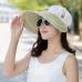 BINGYUANHAOXUAN Hats Women Large Wide Brim Floppy Summer Beach Sun Hat Cap Button Straw Hat Summer Hats For Women Anti-UV Visor