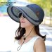 BINGYUANHAOXUAN Hats Women Large Wide Brim Floppy Summer Beach Sun Hat Cap Button Straw Hat Summer Hats For Women Anti-UV Visor