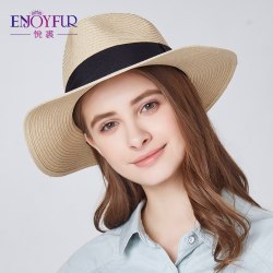 ENJOYFUR Women Summer sun hat unisex Panama hat 2019 new arrival fashion straw beach cap