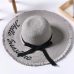 Embroidery Summer Straw Hat Women Wide Brim Sun Protection Beach Hat 2019 Adjustable Floppy Foldable Sun Hats for Women Ladies