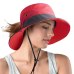 FURTALK Safari Hats for Women Summer Sun Wide Brim UV UPF Ponytail Outdoor Hunting Fishing Hiking Hat SH053