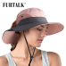 FURTALK Safari Hats for Women Summer Sun Wide Brim UV UPF Ponytail Outdoor Hunting Fishing Hiking Hat SH053