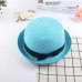 Fashion parent-child Cute Bow tie sun hats Girl hand made straw wave wide brim sun hats casual shade hat summer woman beach hat