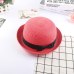 Fashion parent-child Cute Bow tie sun hats Girl hand made straw wave wide brim sun hats casual shade hat summer woman beach hat