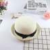 Fashion parent-child Cute Bow tie sun hats Girl hand made straw wave wide brim sun hats casual shade hat summer woman beach hat