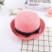 Fashion parent-child Cute Bow tie sun hats Girl hand made straw wave wide brim sun hats casual shade hat summer woman beach hat