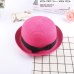 Fashion parent-child Cute Bow tie sun hats Girl hand made straw wave wide brim sun hats casual shade hat summer woman beach hat