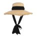 GEMVIE Handmade Weave Raffia Straw Hat For Women Wide Brim Floppy Sun Hat Summer Hats Lady Beach Cap With Chin Strap Fashionable