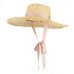 GEMVIE Handmade Weave Raffia Straw Hat For Women Wide Brim Floppy Sun Hat Summer Hats Lady Beach Cap With Chin Strap Fashionable