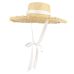 GEMVIE Handmade Weave Raffia Straw Hat For Women Wide Brim Floppy Sun Hat Summer Hats Lady Beach Cap With Chin Strap Fashionable