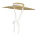 GEMVIE New Large Brim Straw Hat Summer Hats For Women 12cm-15cm Brim Black Ribbon Beach Cap Boater Flat Top Sun Hat Chin Strap