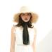 Handmade Weave 100%Raffia Sun Hats For Women Black Ribbon Lace Up Large Brim Straw Hat Outdoor Beach Summer Caps Chapeu Feminino