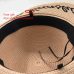 Handmade Weave letter Sun Hats For Women Black Ribbon Lace Up Large Brim Straw Hat Outdoor Beach hat Summer Caps Chapeu Feminino