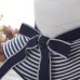 Hot Sale Fashion Hepburn Wind Black White Striped Bowknot Summer Sun Hat Beautiful Women Straw Beach Hat Large Brimmed Hat