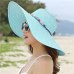 Hot women big brim sun hats foldable colorful stone hand made straw hat female summer hat casual shade cap beach hat