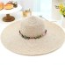 Hot women big brim sun hats foldable colorful stone hand made straw hat female summer hat casual shade cap beach hat