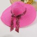 Huation 2019 New Sun Hats for Women Girls Wide Brim Floppy Straw Hat Summer Bohemia Beach Cap Leopard Ribbon chapeau femme ete