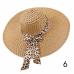 Huation 2019 New Sun Hats for Women Girls Wide Brim Floppy Straw Hat Summer Bohemia Beach Cap Leopard Ribbon chapeau femme ete