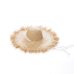 JIYOUOU Lace strap straw hat bow wide grass female summer cap beach visor outdoor holiday beach sun protection hat Collapsible