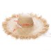 JIYOUOU Lace strap straw hat bow wide grass female summer cap beach visor outdoor holiday beach sun protection hat Collapsible