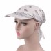 JRNNORV Dropshipping Spring Hot Sale Sunhat High Quality Crystal Fashion Women's  Printed Head Scarf  Visor Hat Topee WA0060