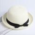 Lady Boater sun caps Ribbon Round Flat Top Straw Fedora Panama Hat summer hats for women straw hat snapback gorras sun hats