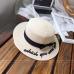 Lady embroidery sun caps boater hat Women's bow Summer Ribbon Round Bow Flat Top Wide Brim Straw Hat Women Fedora Panama Hat