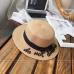 Lady embroidery sun caps boater hat Women's bow Summer Ribbon Round Bow Flat Top Wide Brim Straw Hat Women Fedora Panama Hat