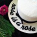 Lady embroidery sun caps boater hat Women's bow Summer Ribbon Round Bow Flat Top Wide Brim Straw Hat Women Fedora Panama Hat