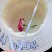 Lady embroidery sun caps boater hat Women's bow Summer Ribbon Round Bow Flat Top Wide Brim Straw Hat Women Fedora Panama Hat