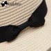 Ladybro Summer Women Boater Beach Hat Female Casual Panama Hat Lady Ribbon Classic Bowknot Flat Sun Hat Women Fedoras Travel