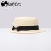 Ladybro Summer Women Boater Beach Hat Female Casual Panama Hat Lady Ribbon Classic Bowknot Flat Sun Hat Women Fedoras Travel