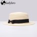 Ladybro Summer Women Boater Beach Hat Female Casual Panama Hat Lady Ribbon Classic Bowknot Flat Sun Hat Women Fedoras Travel