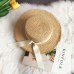 Luna&Dolphin Women Summer Beach Raffia Black White Ribbon Hat Bow Raffia Hat Temperament Flat Straw Hats Women's Sea Beach Hat