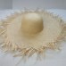 Natural Large Wide Brim Raffia Straw Hats Woven Circle Fringe Beach Cap Summer Hollow Out Big Straw Hat