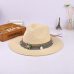 New Spring Summer Bohemia Style Women's Jazz Caps hats with Wide Birm Women Straw Vintage Hat Floppy Sun Beach Church Cap Gorros