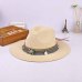 New Spring Summer Bohemia Style Women's Jazz Caps hats with Wide Birm Women Straw Vintage Hat Floppy Sun Beach Church Cap Gorros